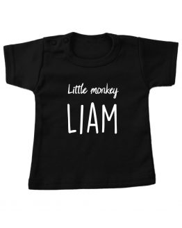 Tshirt_kort_Zwart-little-monkey-naam1