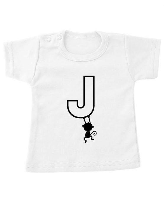 Tshirt_kort_Wit-letter-met-aapje